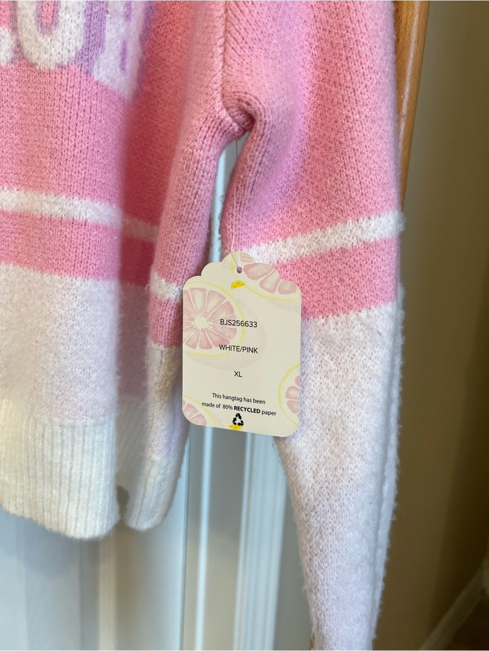Ski Club Pink & White Women’s knit matching set - Picture 3 of 6